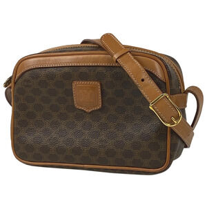 Celine Macadam shoulder bag canvas brown